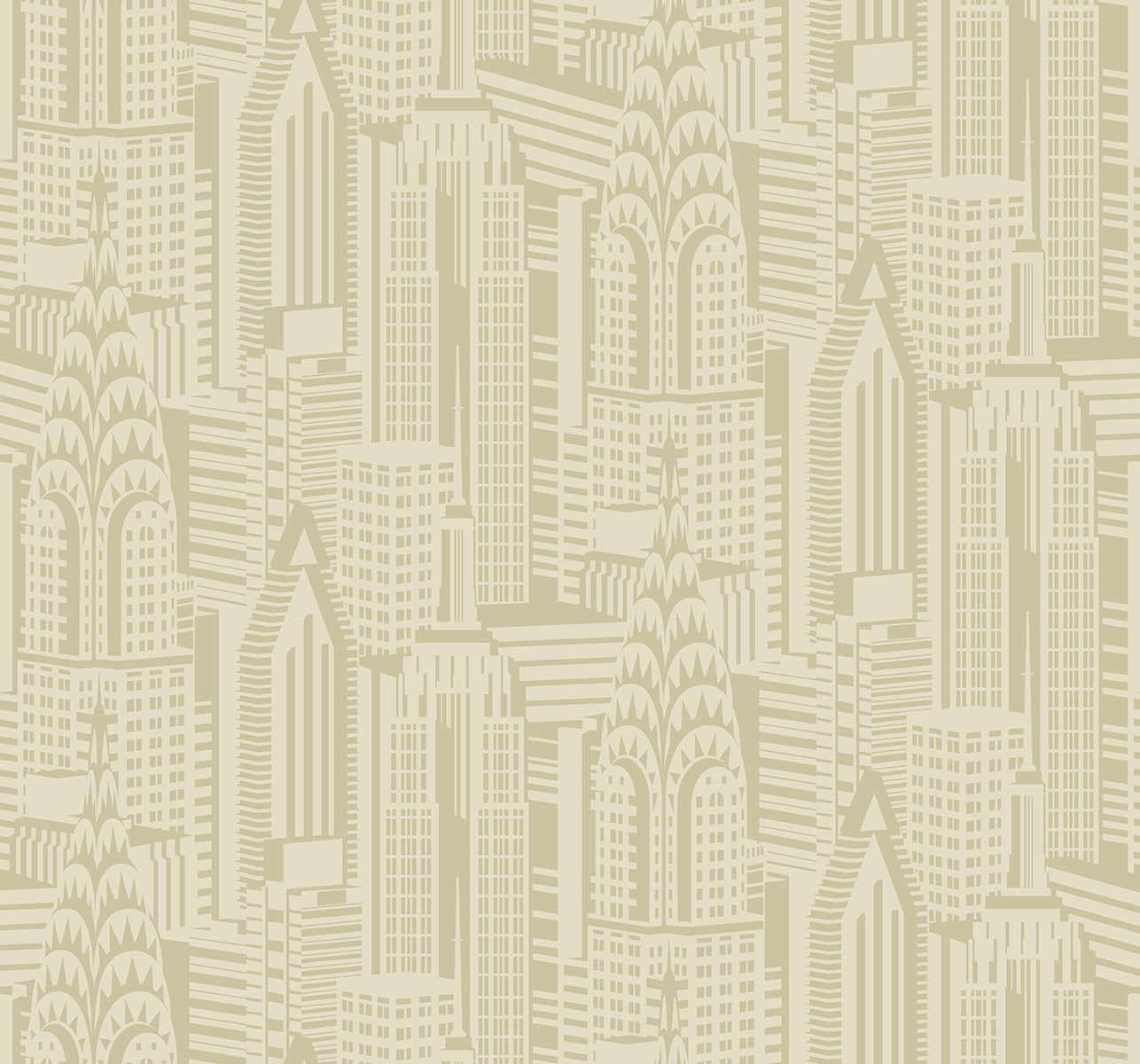 Seabrook Designs Manhattan Skyline Aurum Wallpaper DC61503