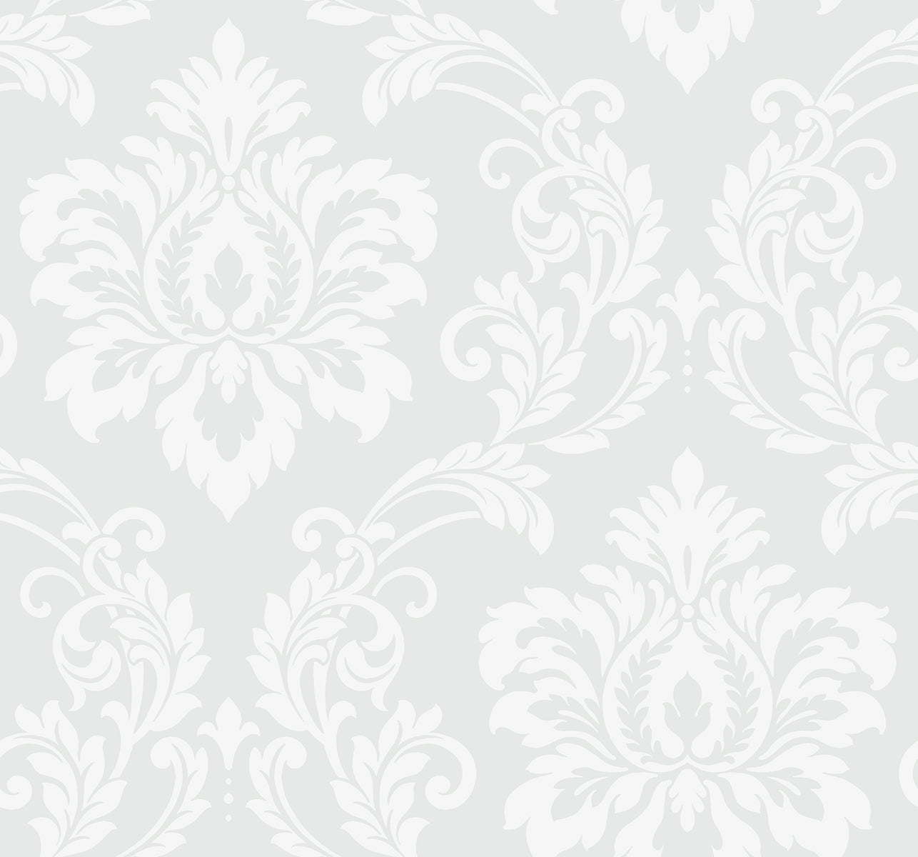 Seabrook Designs Deco Damask Frosty Wallpaper DC61600