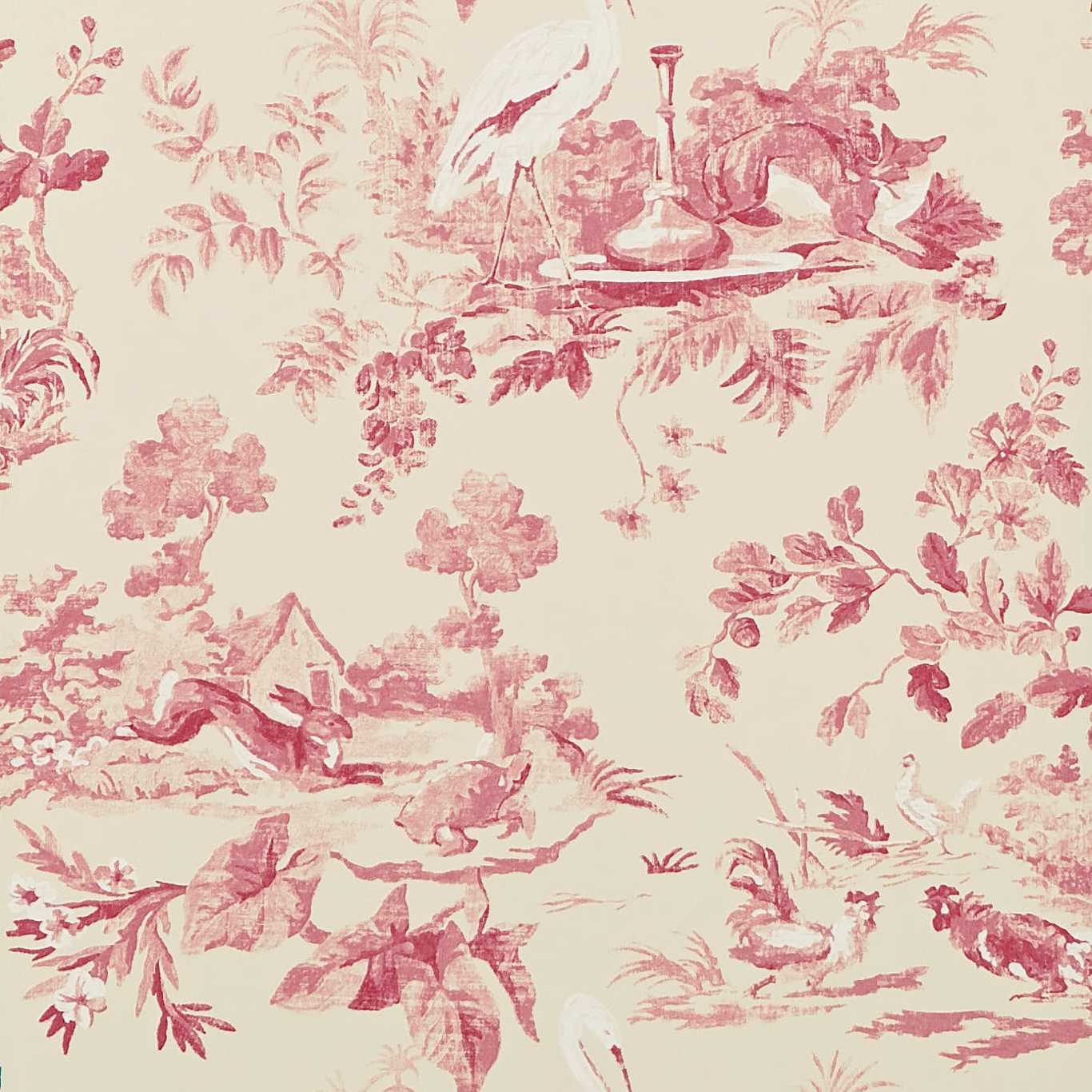 Sanderson Aesop's Fables Pink Wallpaper Sample DCAVAE101