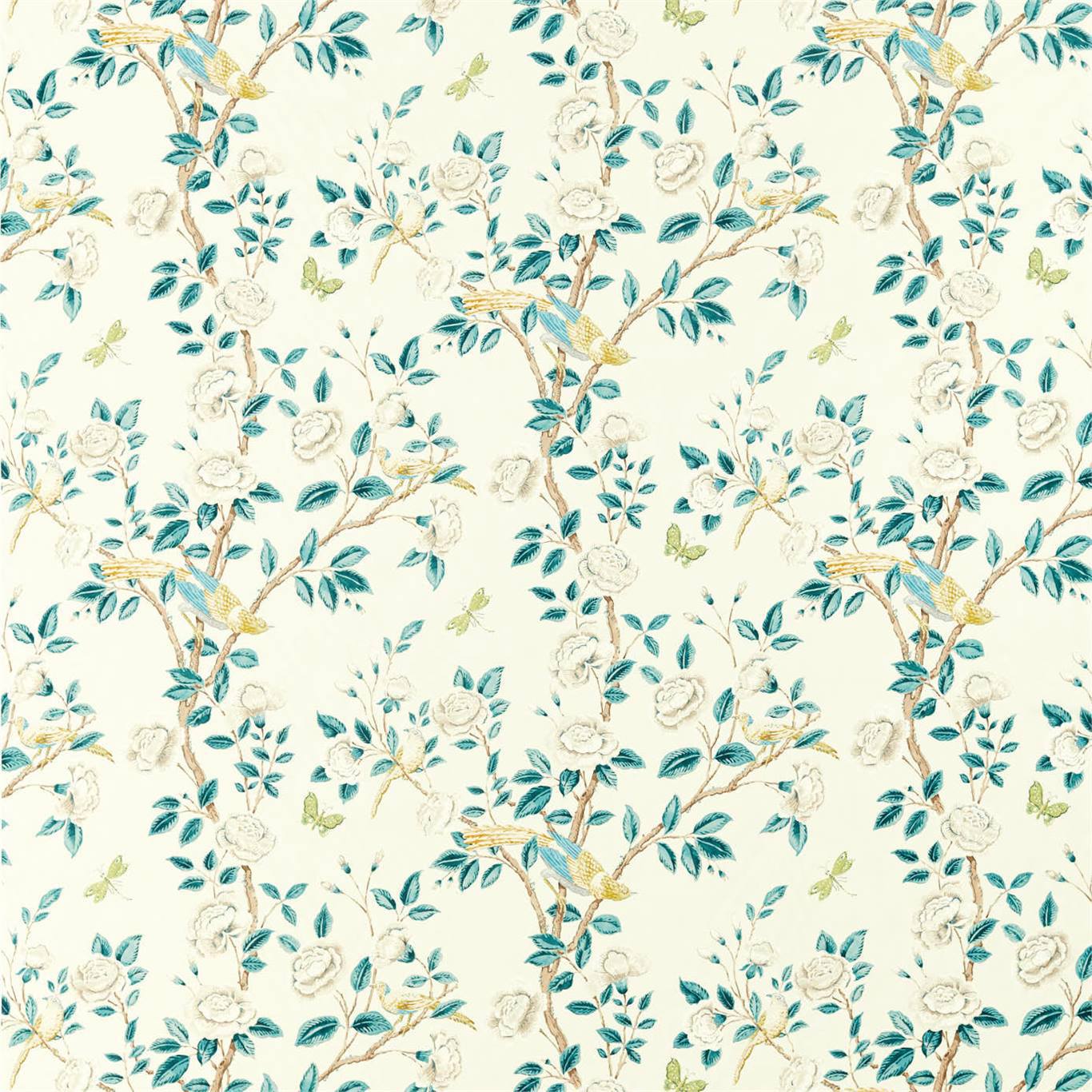 Sanderson Andhara Teal/Cream 226632 Fabric Sample DCEF226632