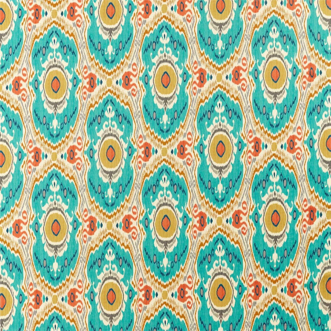 Sanderson Niyali Teal/Saffron 226648 Fabric Sample DCEF226648
