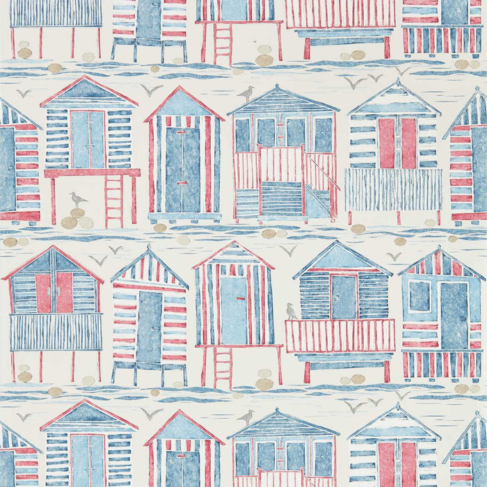 Sanderson Beach Huts Nautical Wallpaper Sample DCOA216559