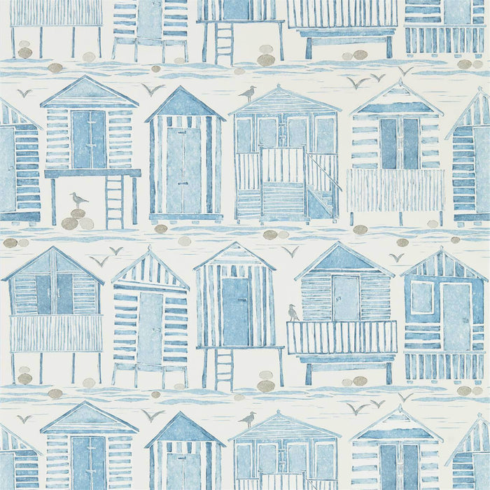 Sanderson Beach Huts Marine Wallpaper Sample DCOA216560