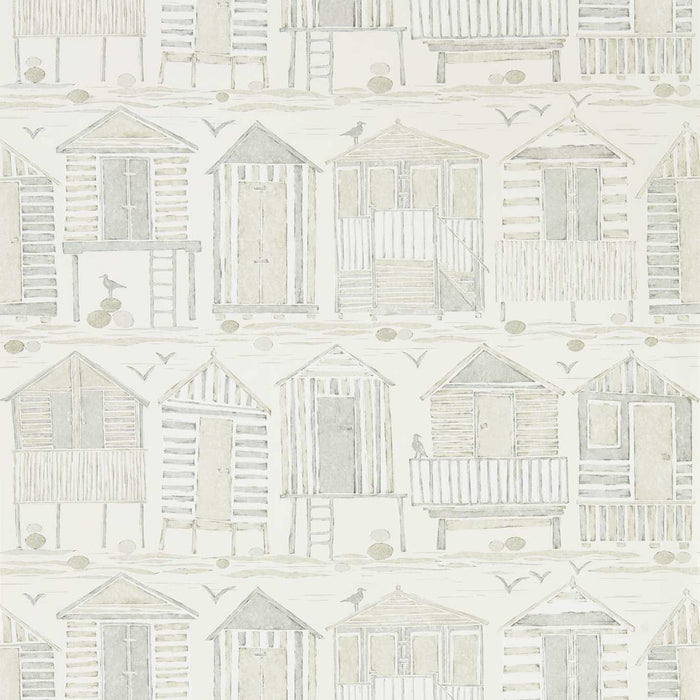 Sanderson Beach Huts Driftwood Wallpaper Sample DCOA216561