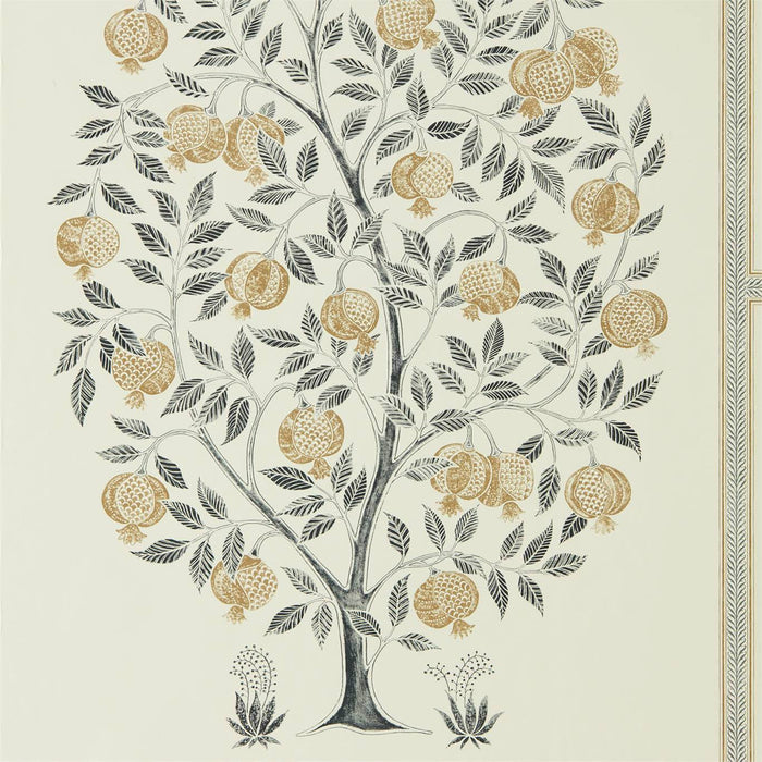 Sanderson Anaar Tree Charcoal/Gold Wallpaper Sample DCPW216791