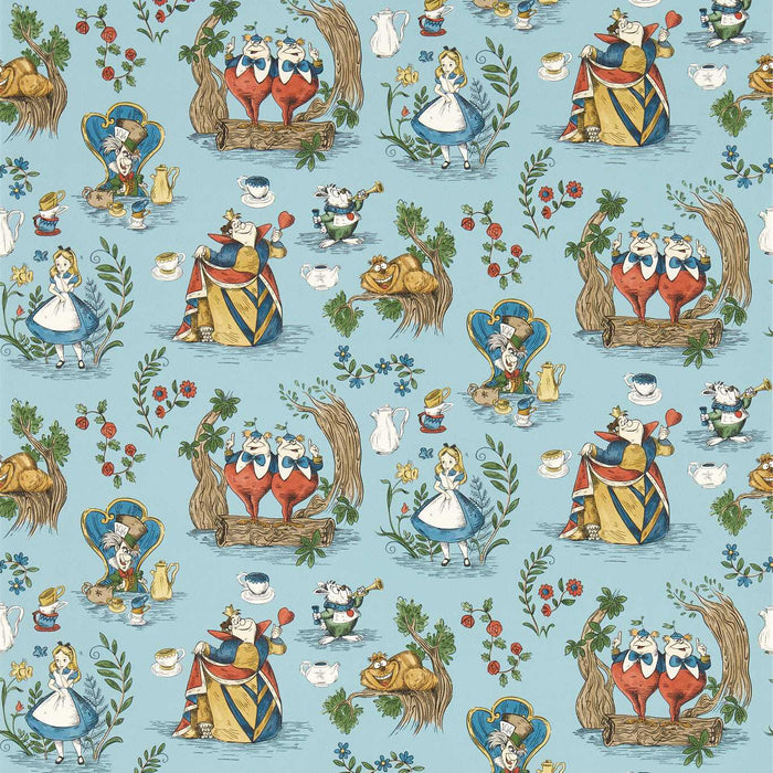 Sanderson Alice in Wonderland Puddle blue Wallpaper Sample DDIW217286