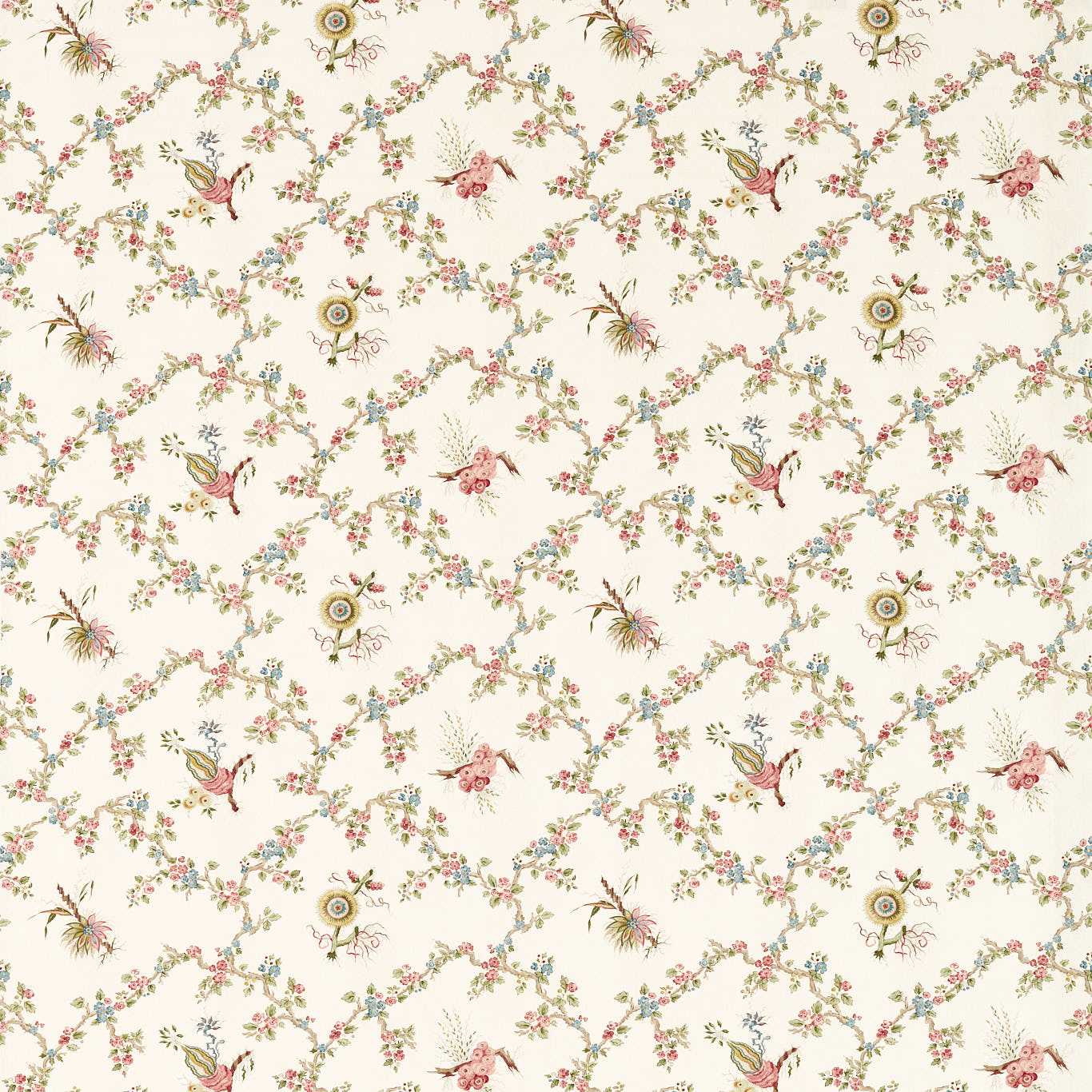 Sanderson Trelliage Raspberry/Stone Fabric Sample DGDF227179