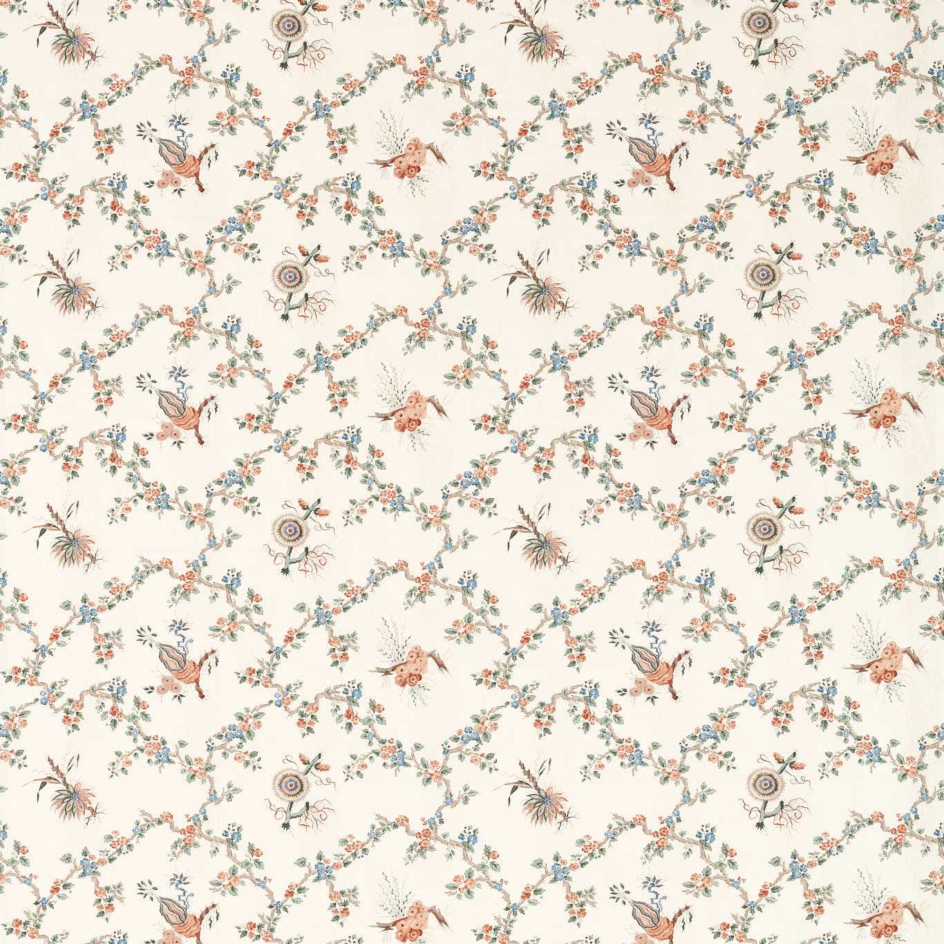 Sanderson Trelliage Sandstone/Woad Fabric Sample DGDF227180