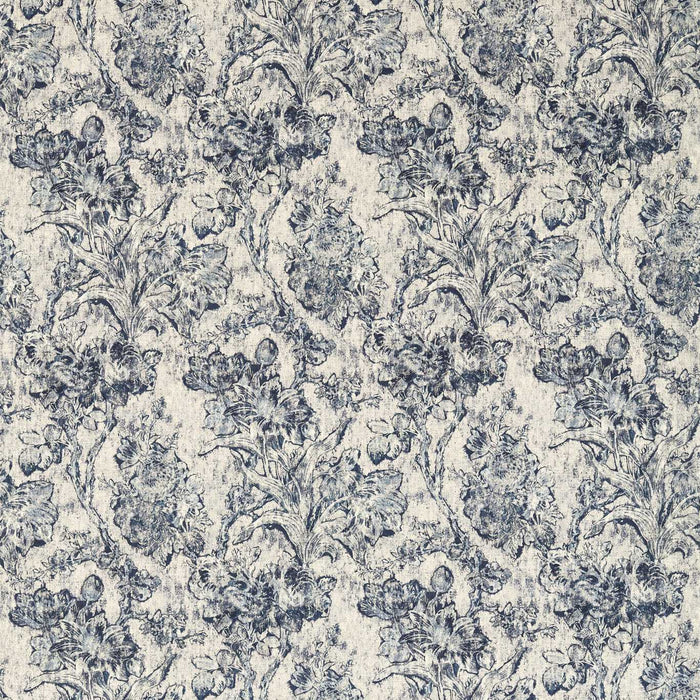 Sanderson Fringed Tulip Toile Woad 227181 Fabric Sample DGDF227181