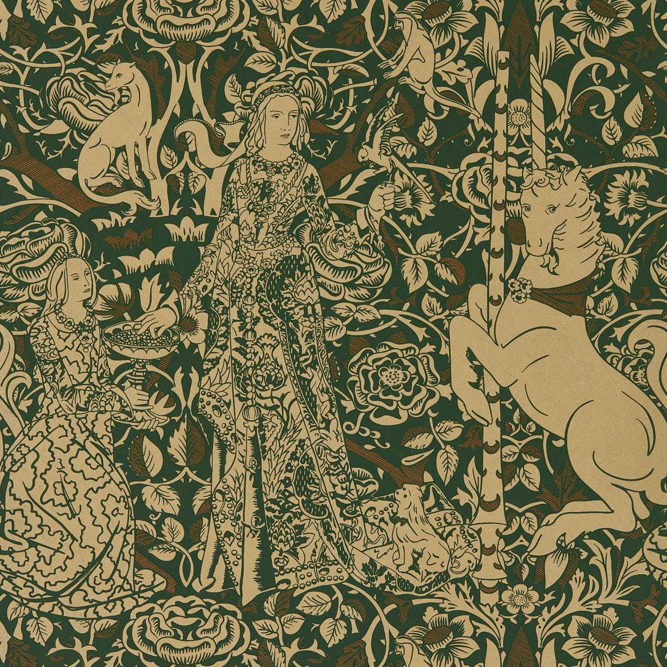Sanderson Aurelia`s Grail Gobelin Green/Bronze Wallpaper Sample DGDW217297