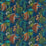 Sanderson Rain Forest Embroidery Tropical Night Fabric Sample DGLA236778