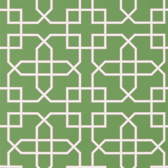 Sanderson Hampton Trellis Botanical Green Wallpaper Sample DGLW216660