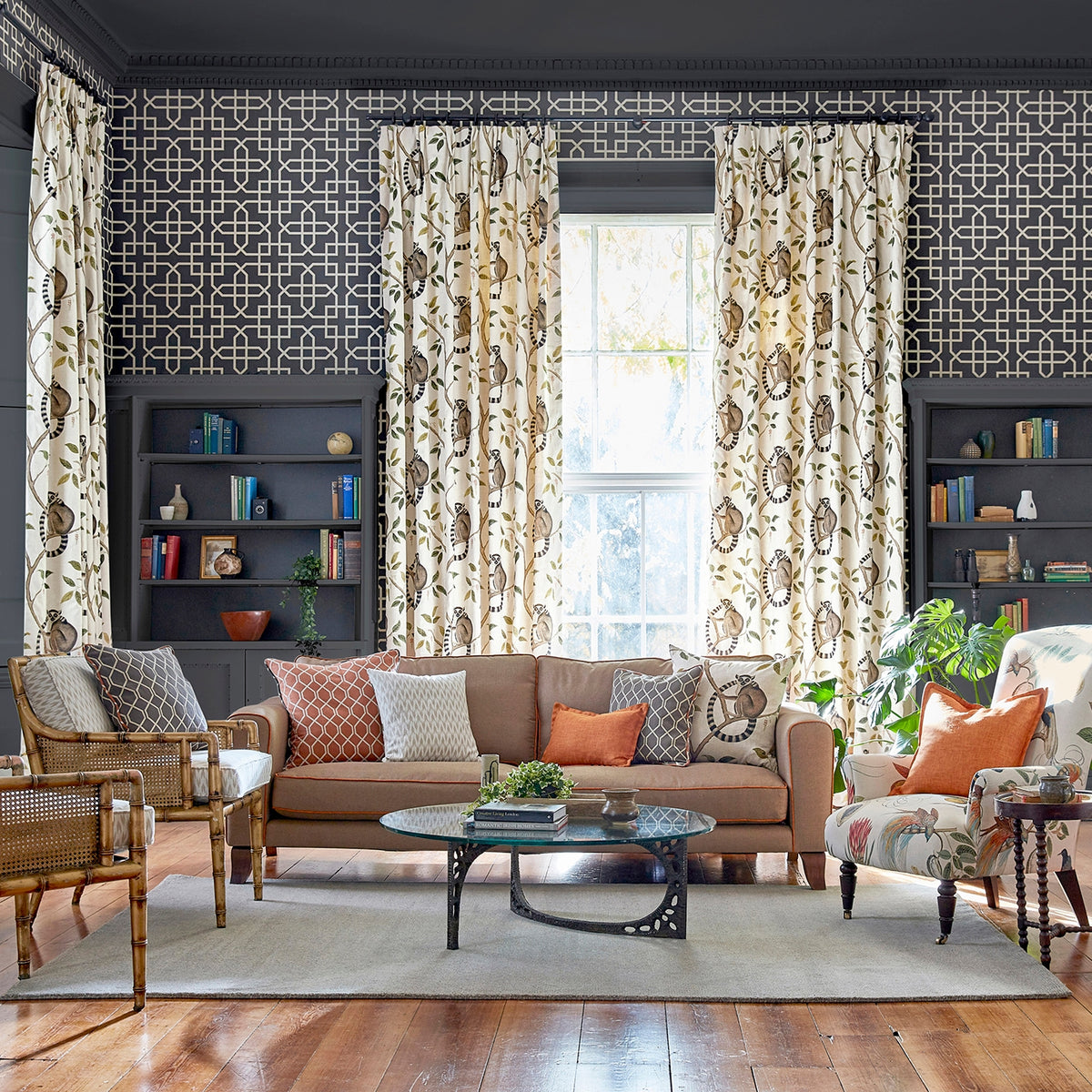 Sanderson Hampton Trellis Charcoal DGLW216662 Sample | 40% Off (Samples)