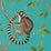 Sanderson Ringtailed Lemur Teal Wallpaper Sample DGLW216663