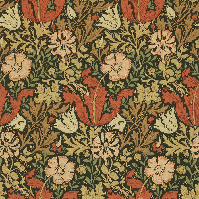 Morris & Co Compton Bullrush/Black Wallpaper Sample DGW196101