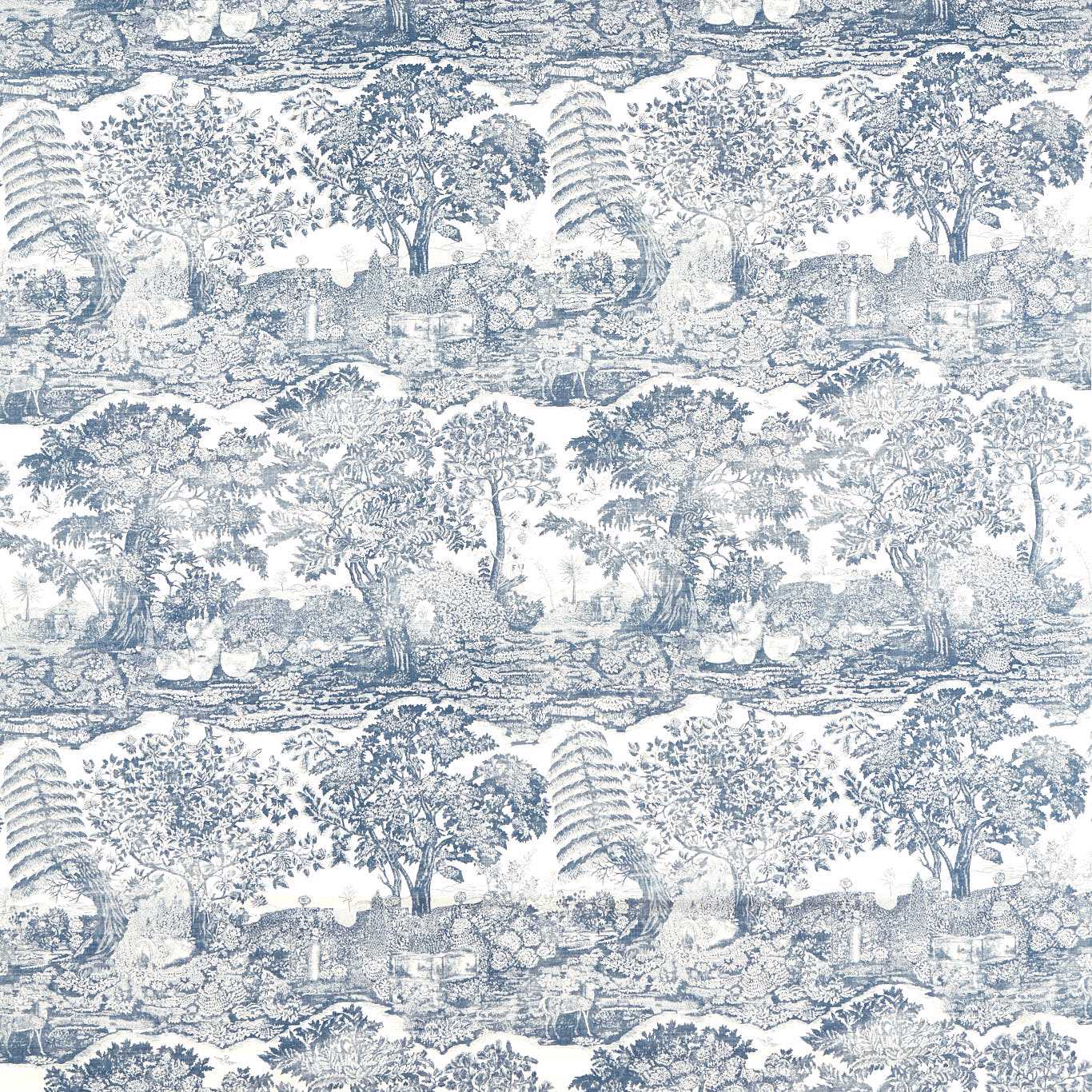 Sanderson Highgrove Toile Tetbury Blue Fabric Sample DHIF227312