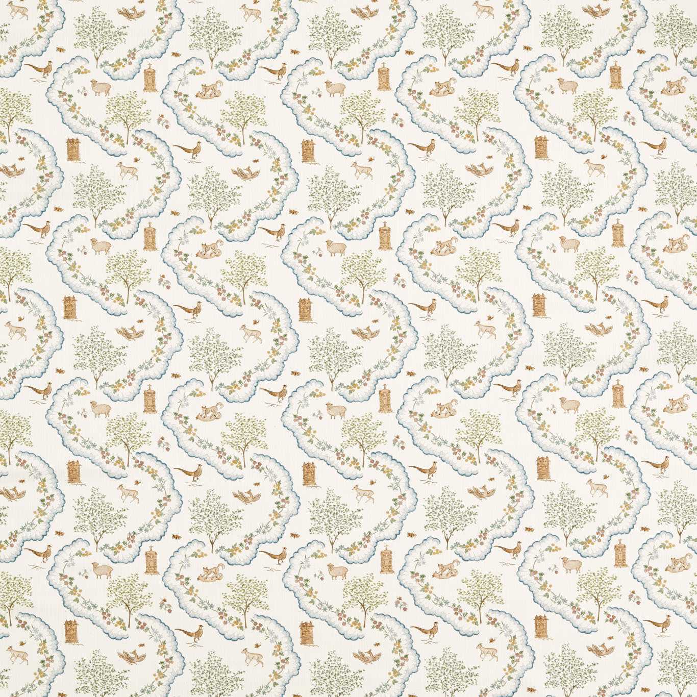 Sanderson Wildflower Meadow Going Green Fabric Sample DHIF227317