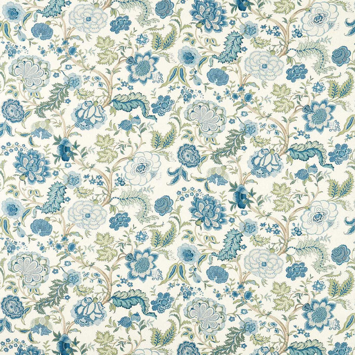 Sanderson Salisbury Jacobean Tetbury Blue Fabric Sample DHIF227320