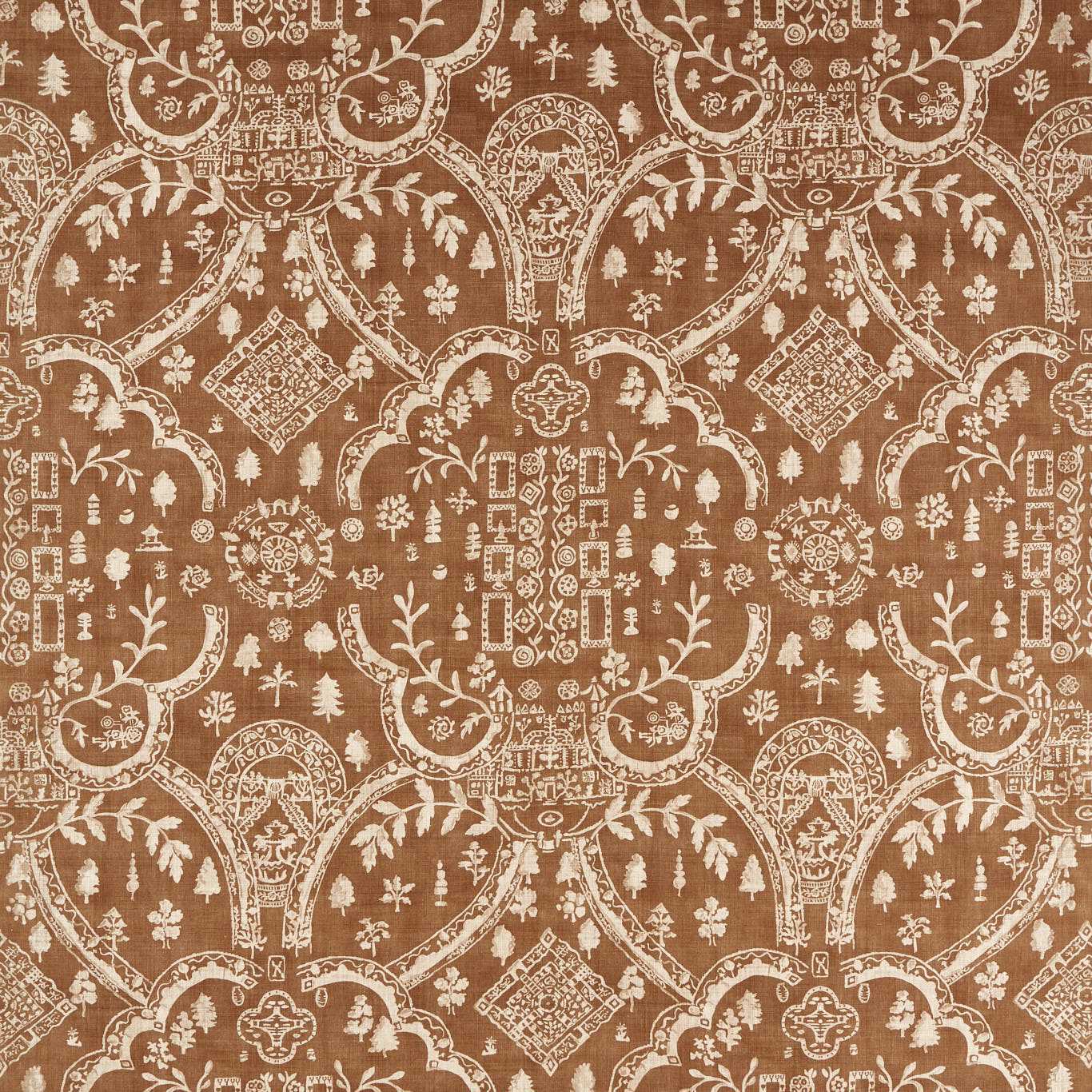 Sanderson Topiary View Muntjac Fabric DHIF227325