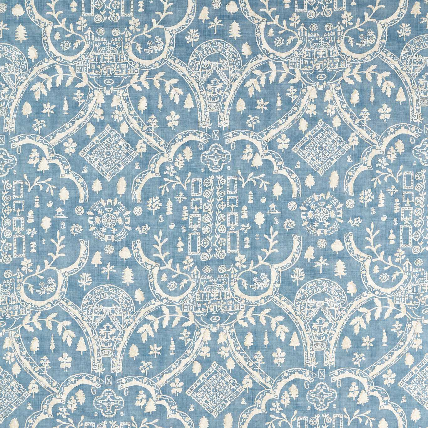 Sanderson Topiary View Blue Fabric DHIF227330