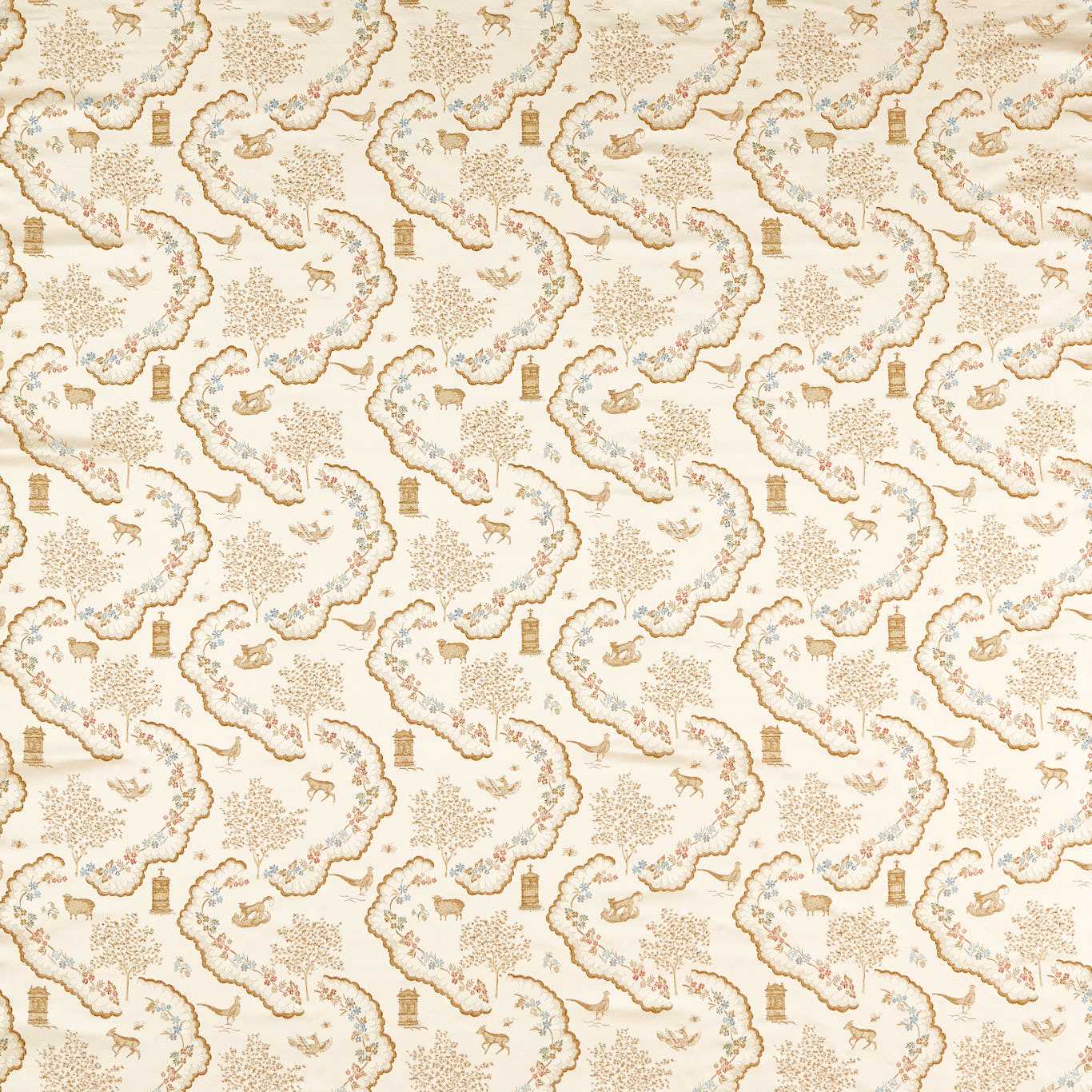 Sanderson Wildflower Meadow Brocade Pearl Fabric Sample DHIF237602