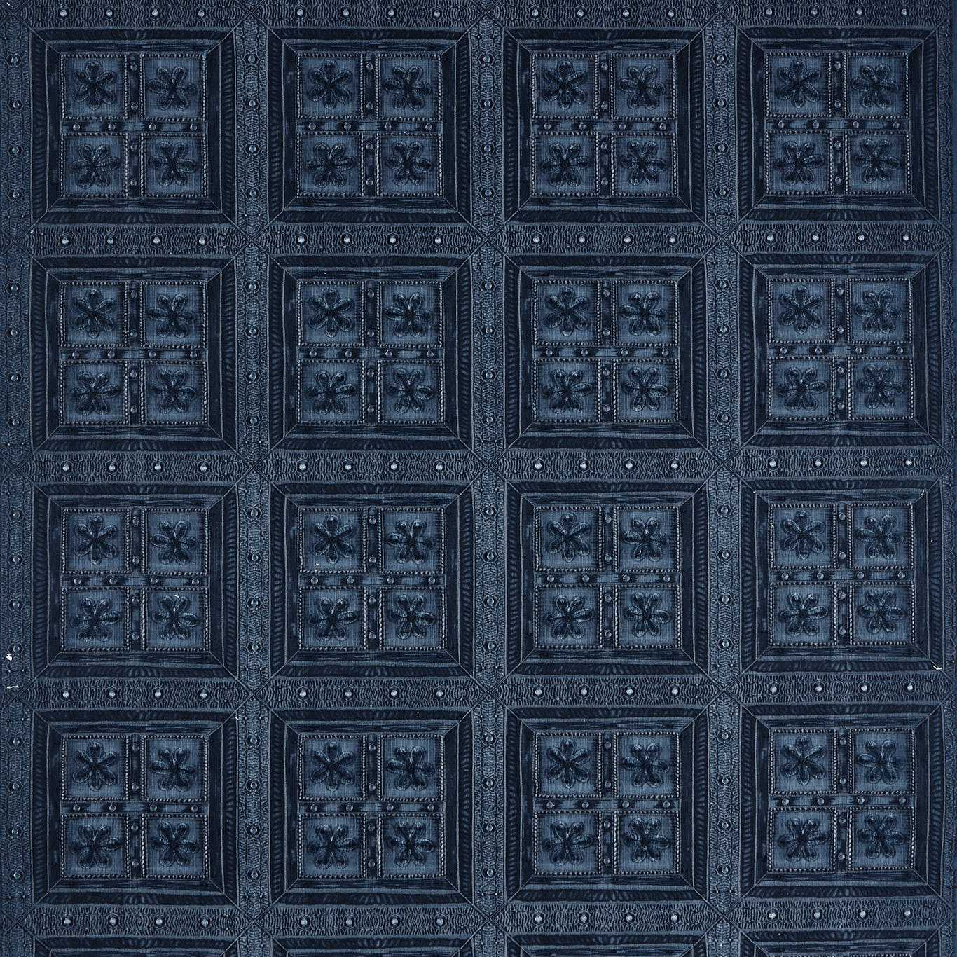 Sanderson Shand Gate Jodhpur Blue Fabric Sample DHIF237614