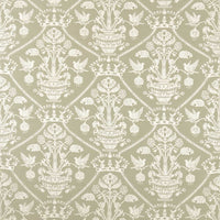 Sanderson Highgrove Damask Silver Green Fabric DHIF237619