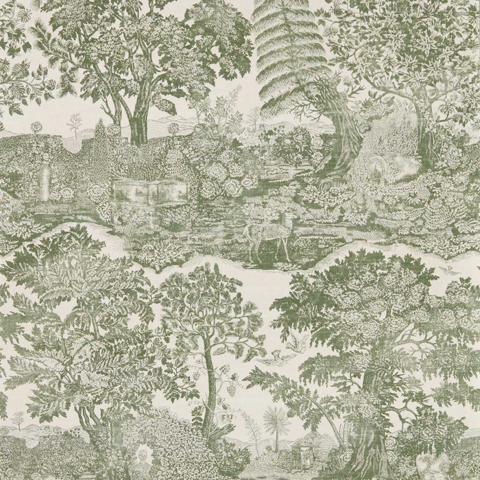 Sanderson Highgrove Toile Yew Green Wallpaper Sample DHIP217479