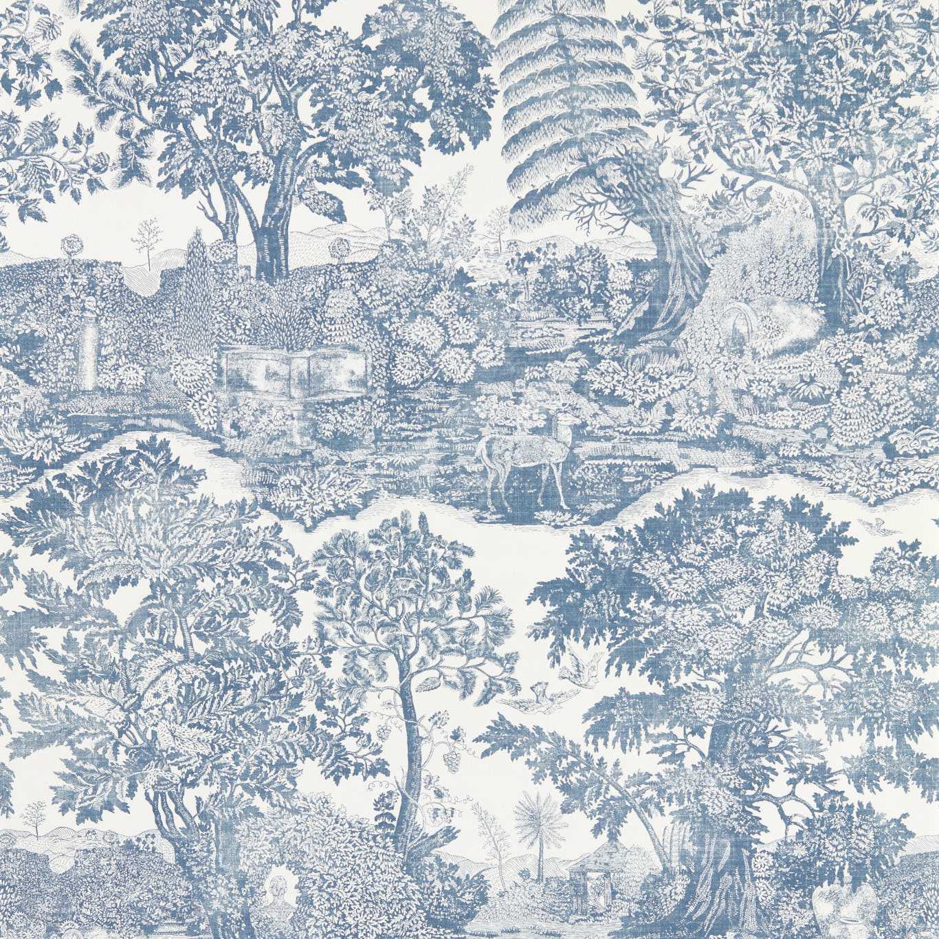 Sanderson Highgrove Toile Tetbury Blue Wallpaper Sample DHIP217480