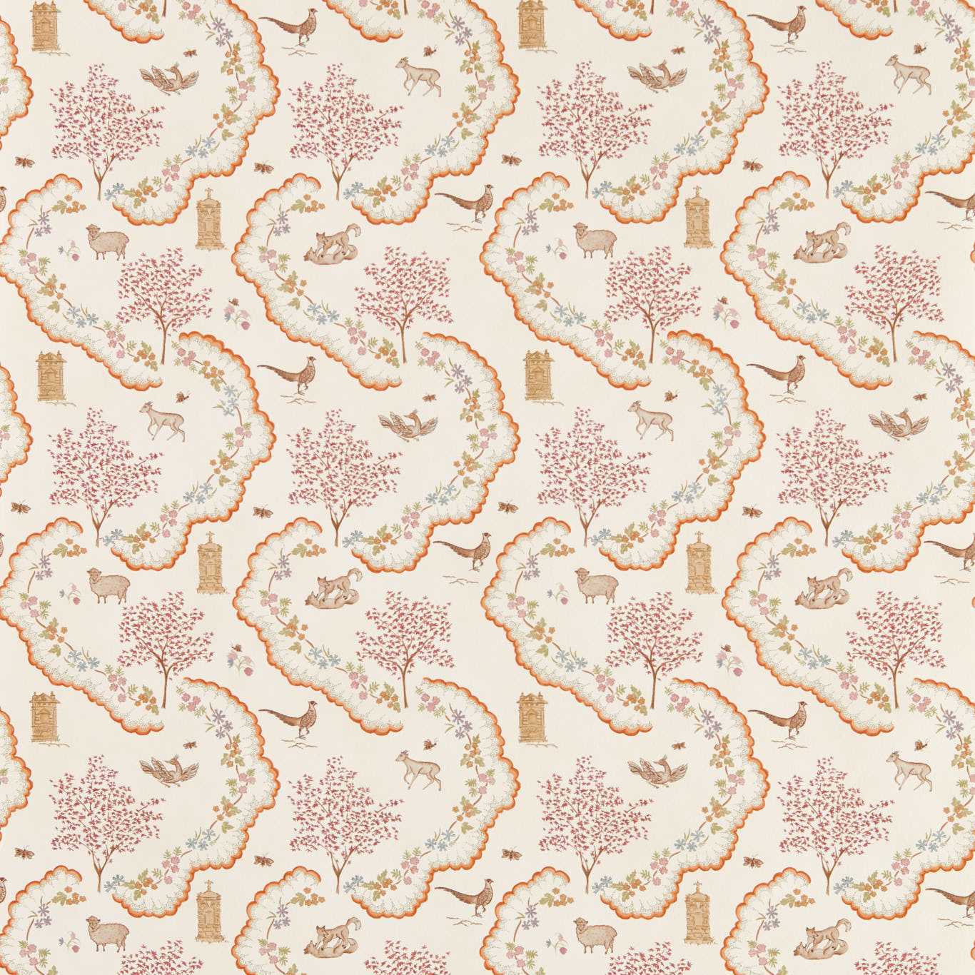 Sanderson Wildflower Meadow Maple Wallpaper Sample DHIP217482
