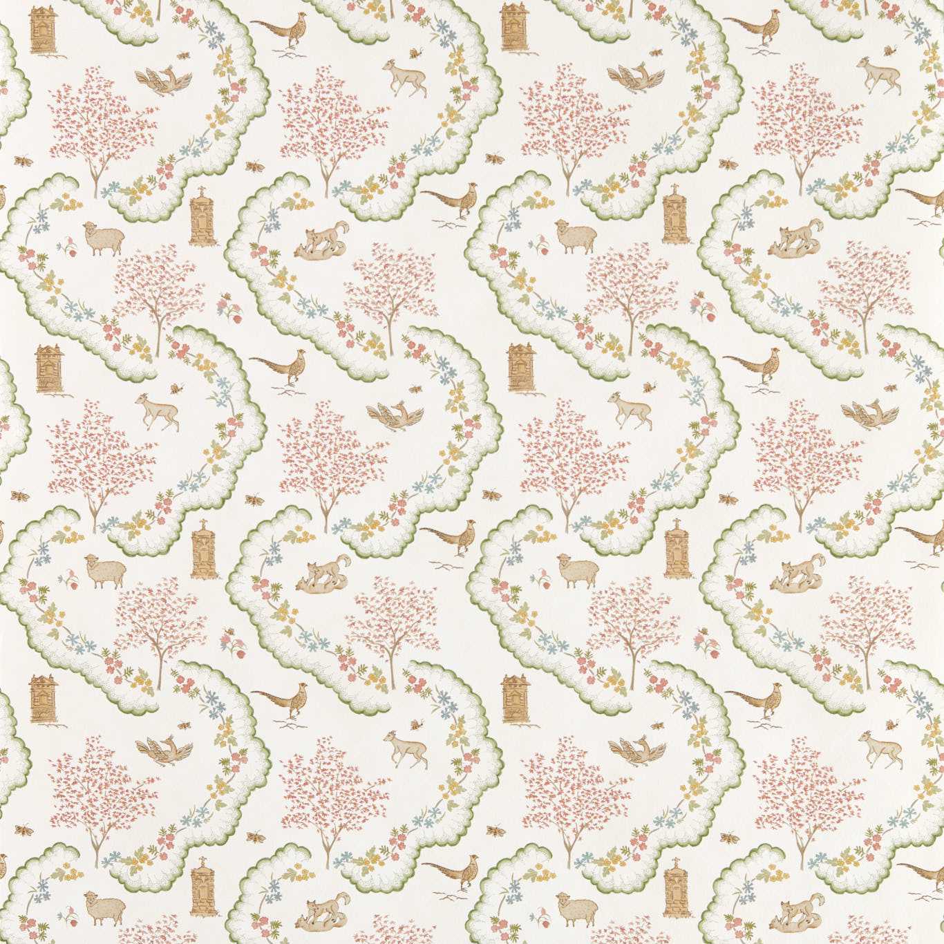 Sanderson Wildflower Meadow Pearl Wallpaper Sample DHIP217483