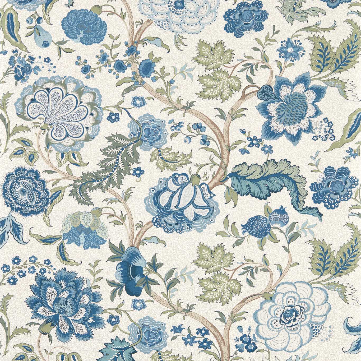 Sanderson Salisbury Tetbury Blue Wallpaper Sample DHIP217487