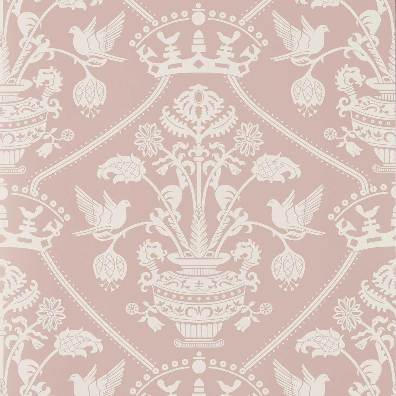 Sanderson Highgrove Damask Rose Wallpaper DHIP217504