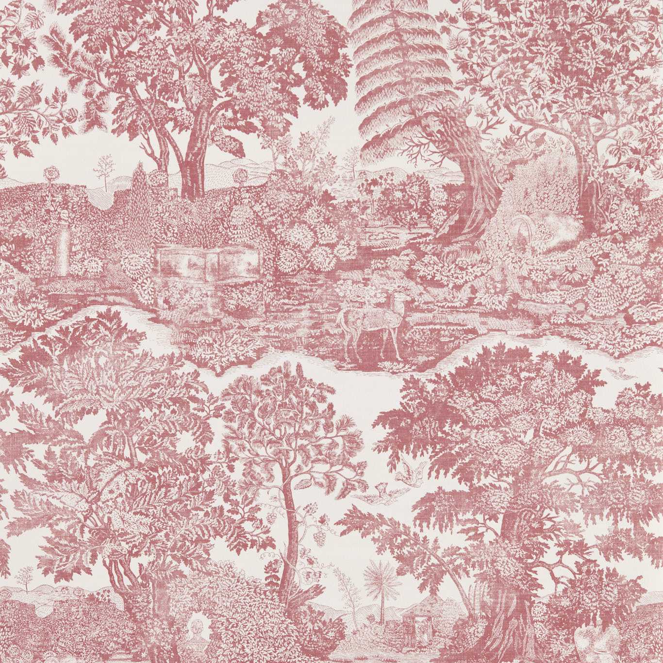 Sanderson Highgrove Toile Madder Rose Wallpaper Sample DHIP217505