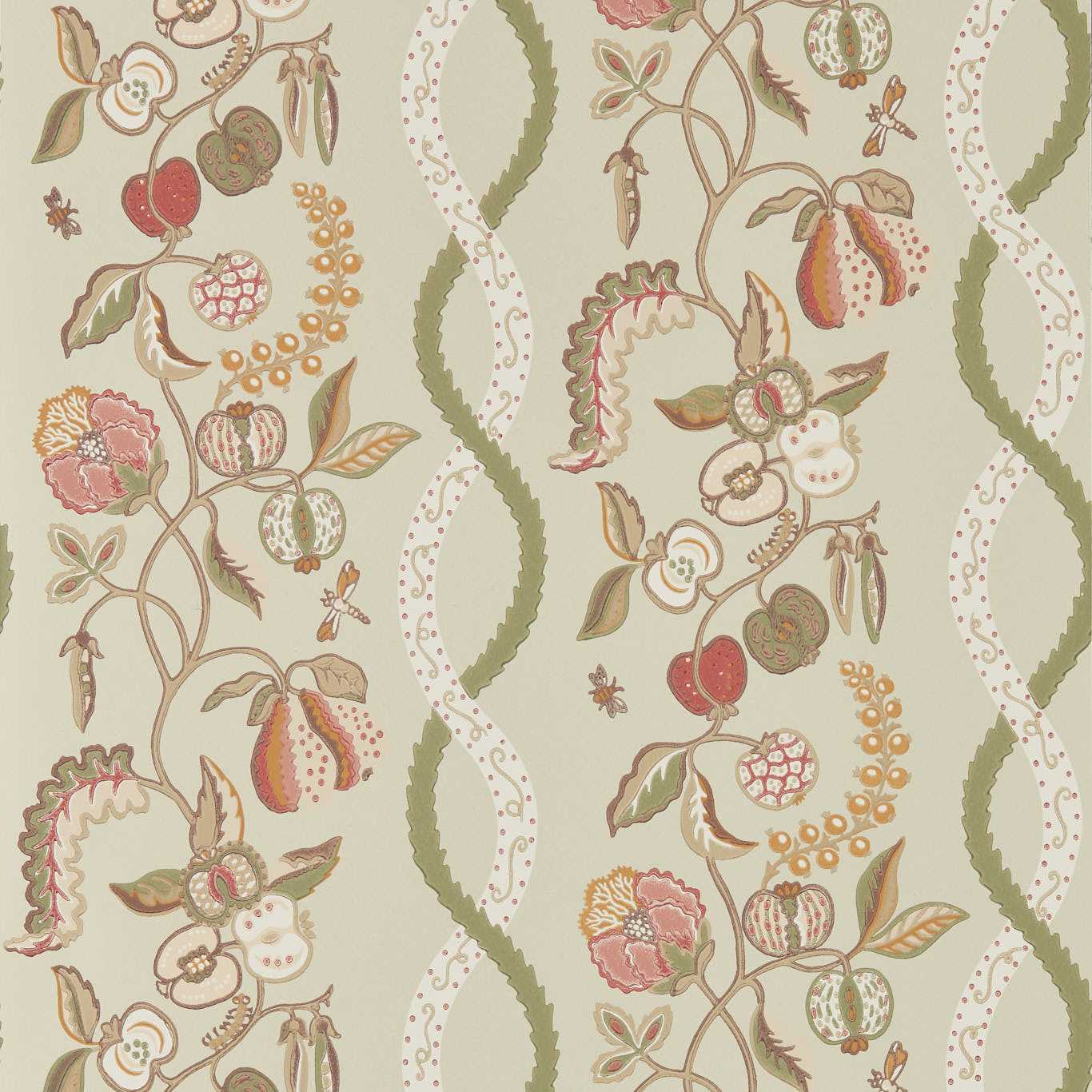 Sanderson Kitchen Garden Olive & Russet Wallpaper Sample DHIP217507