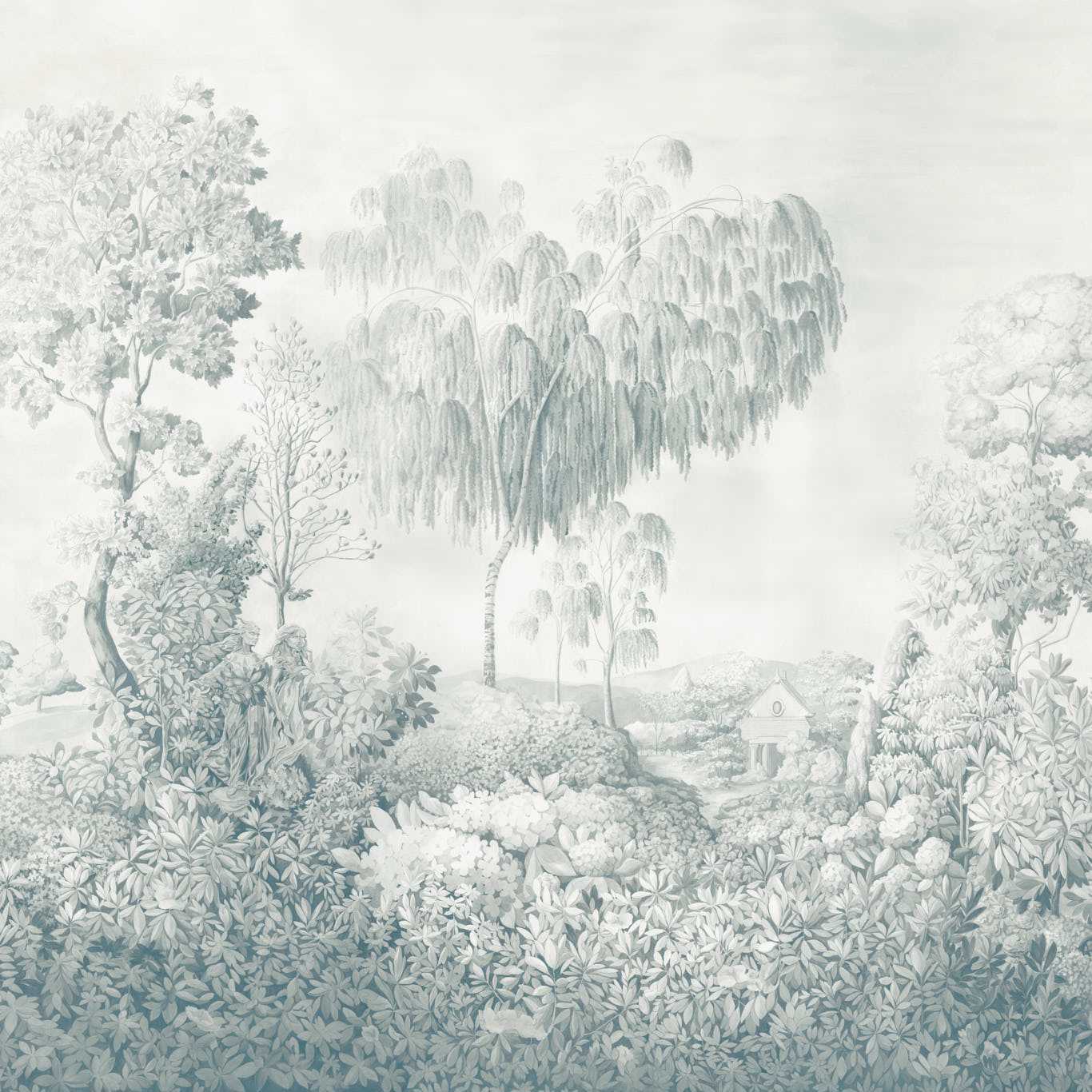 Sanderson Highgrove Arboretum Ether Blues Wallpaper Sample DHIP217513