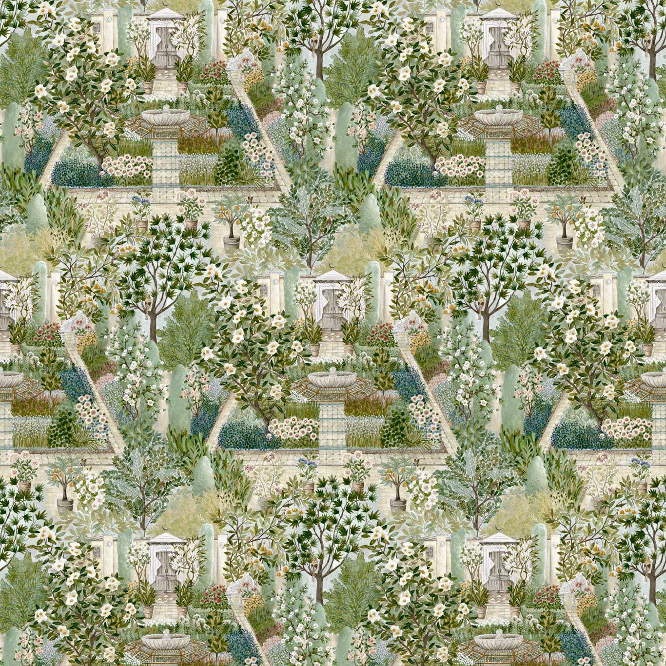 Sanderson Carpet Garden Paradise Wallpaper Sample DHIP217518