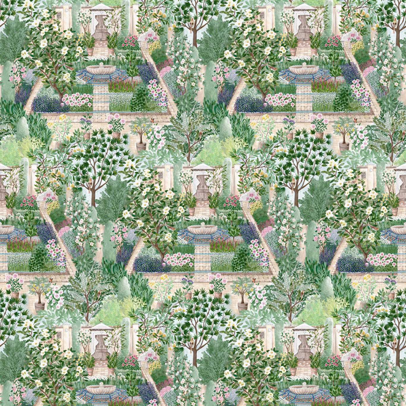 Sanderson Carpet Garden Sanctuary Wallpaper Sample DHIP217519