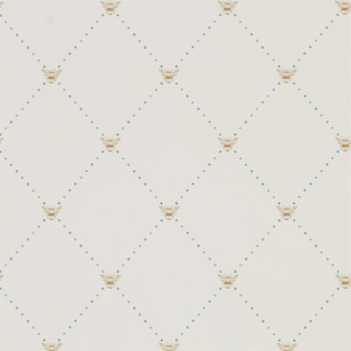 Sanderson Nectar Copper/Denim Wallpaper Sample DHPO216357