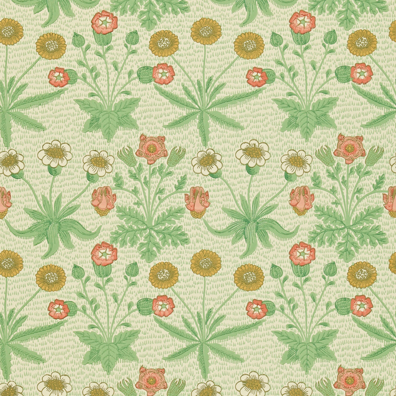 Morris & Co Daisy Thyme/Plaster Wallpaper Sample DJA1D1102