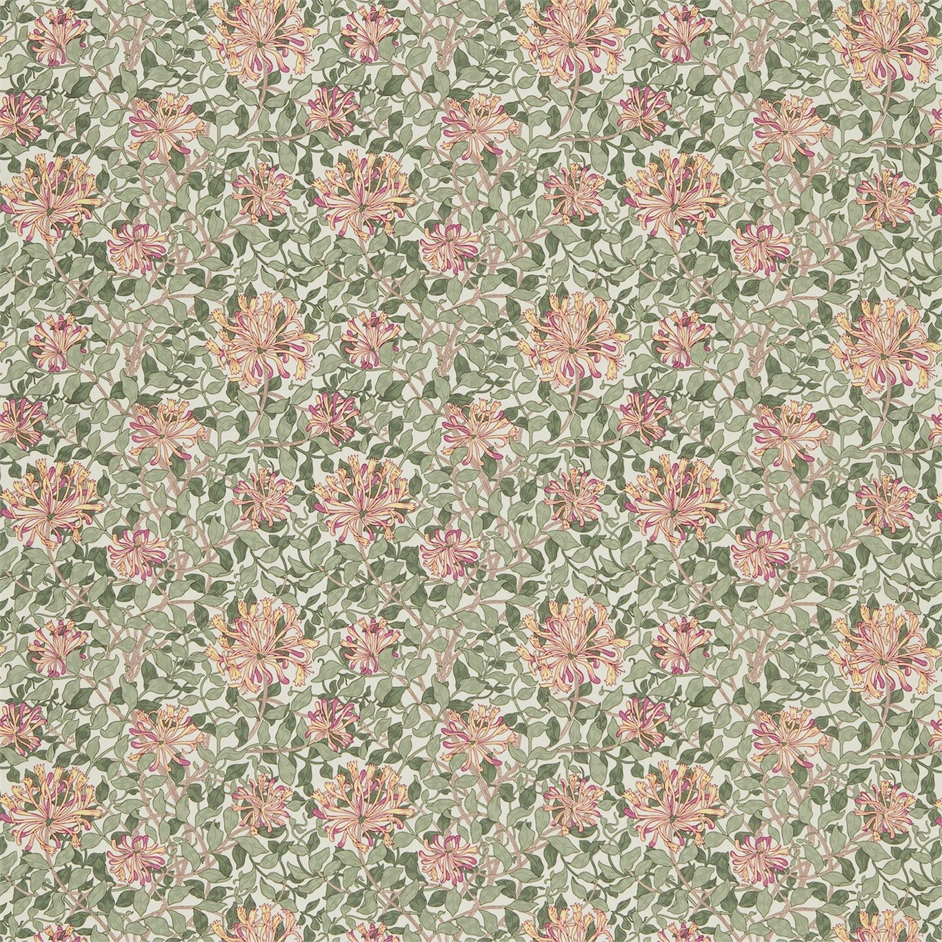 Morris & Co Fruit Cerise/Sage Fabric Sample DJA1HS201