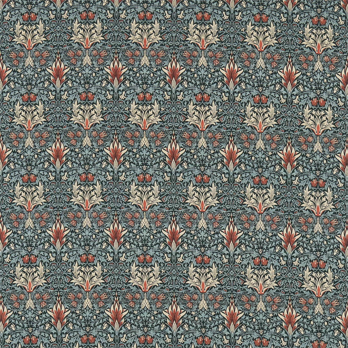 Morris & Co Snakeshead Thistle/Russet Fabric Sample DM3P224466