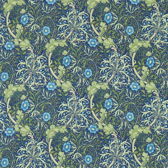 Morris & Co Morris Seaweed Cobalt/Thyme Fabric Sample DM3P224472