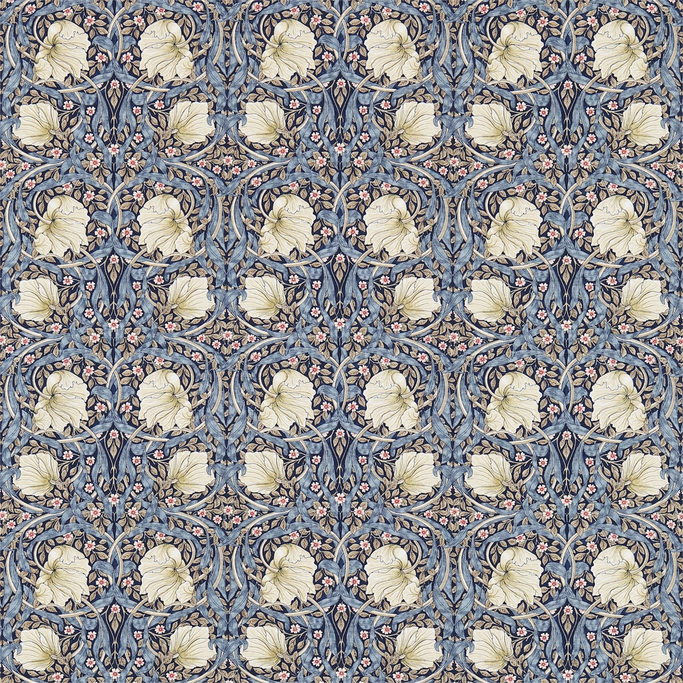 Morris & Co Pimpernel Indigo/Hemp 224494 Fabric Sample DM3P224494