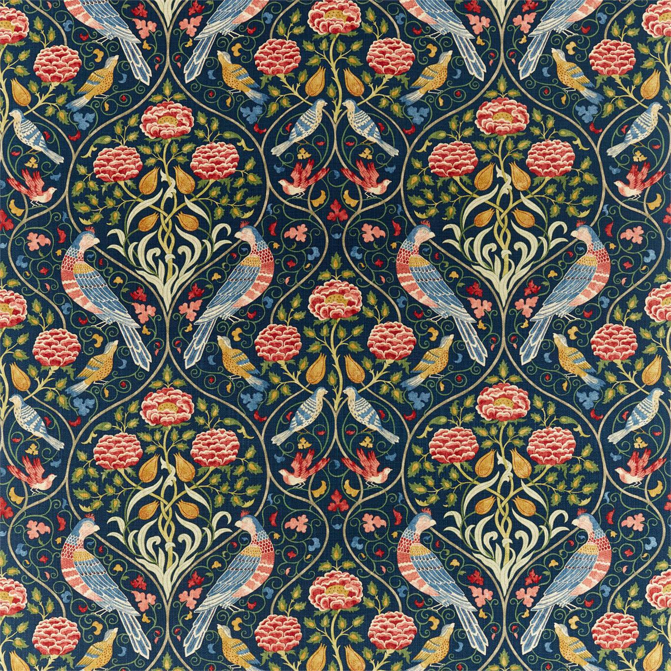 Morris & Co Seasons By May Indigo Fabric Sample DM5F226591