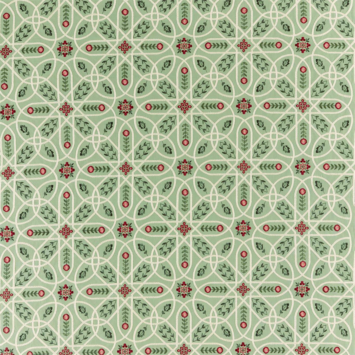 Morris & Co Brophy Embroidery Bayleaf Fabric Sample DM5F236813