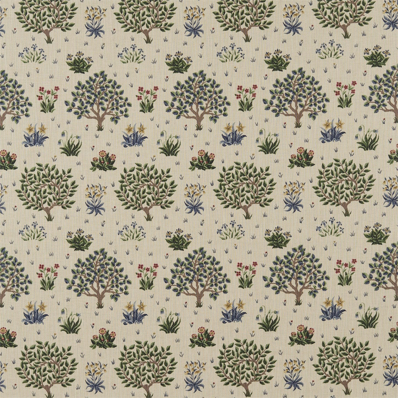 Morris & Co Orchard Forest/Indigo Fabric Sample DM6F220306