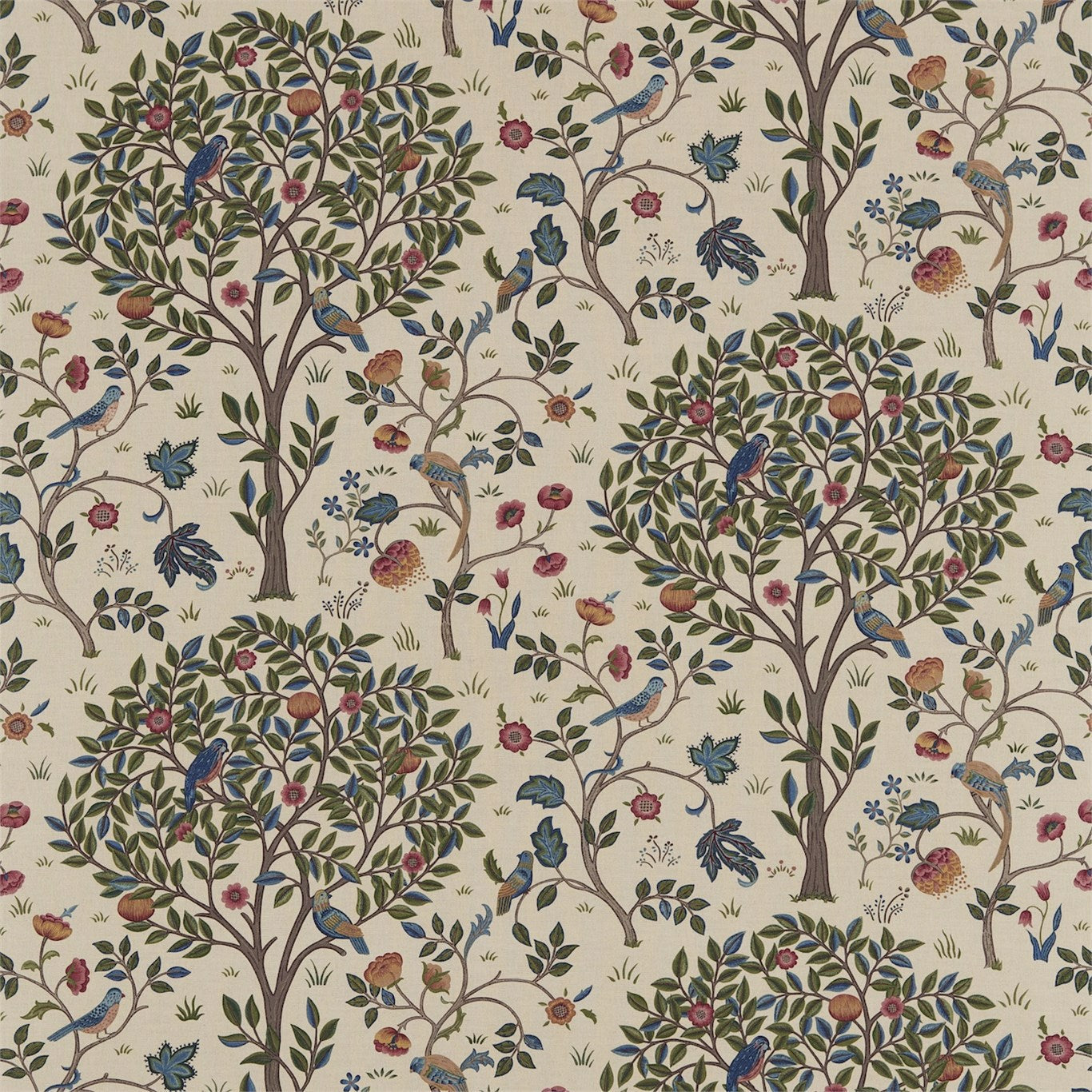 Morris & Co Kelmscott Tree Woad/Wine Fabric Sample DM6F220327