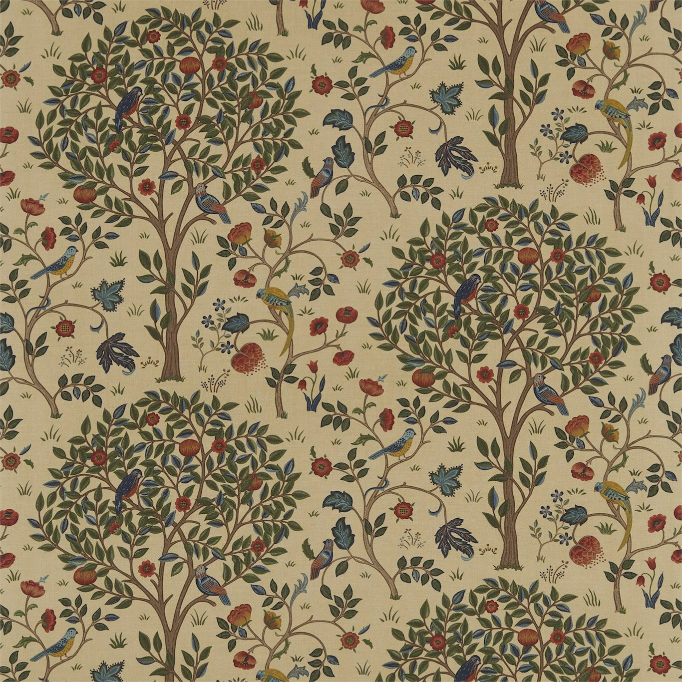 Morris & Co Kelmscott Tree Forest/Gold Fabric Sample DM6F220328