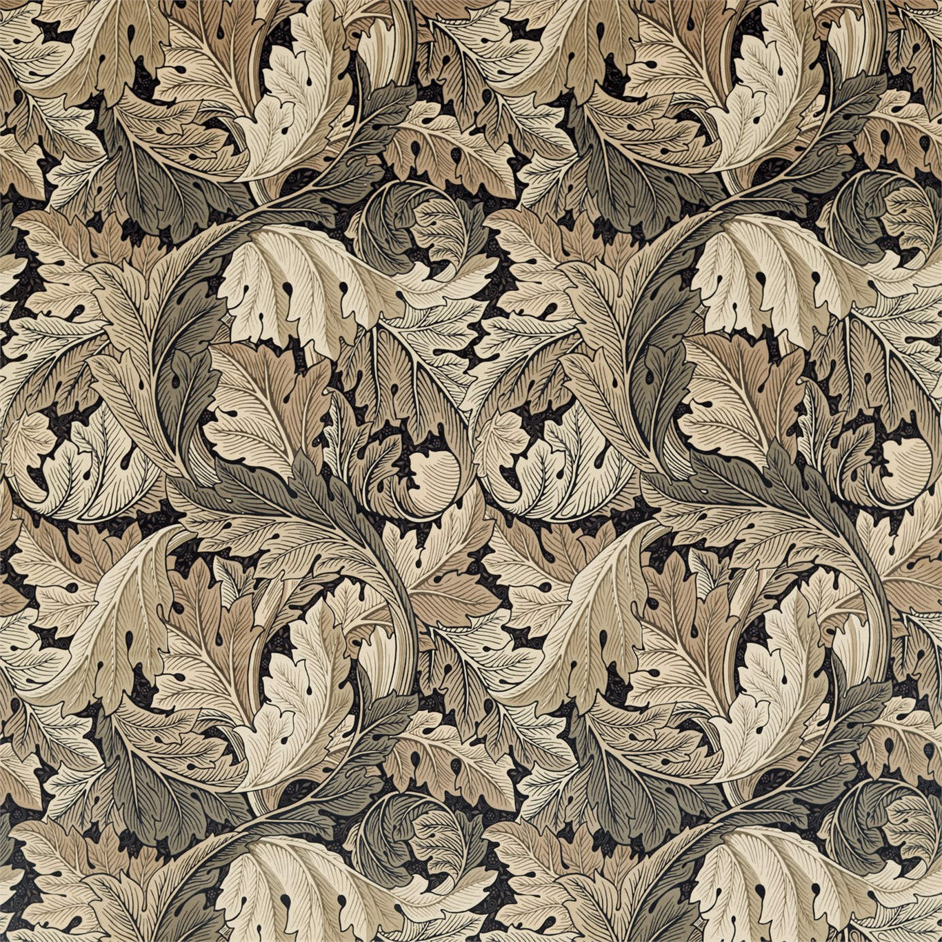 Morris & Co Acanthus Charcoal/Grey Fabric Sample DMA4226399